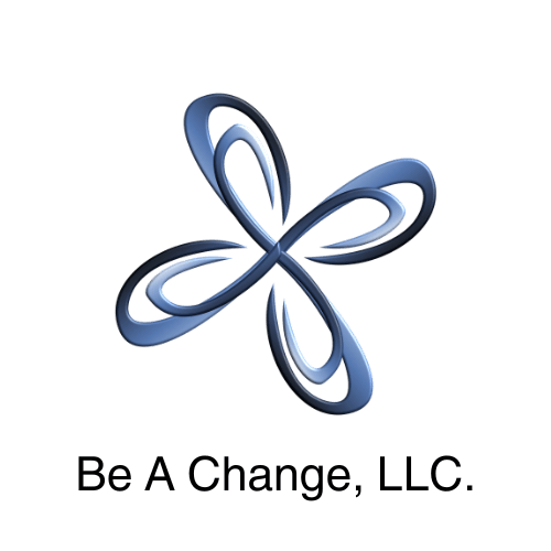 Logo for Be A Change, LLC contains interconnected infinity symbols